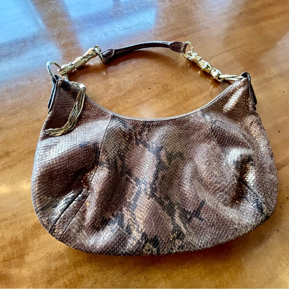 Banana Republic Metallic Python Embossed Leather … - image 2